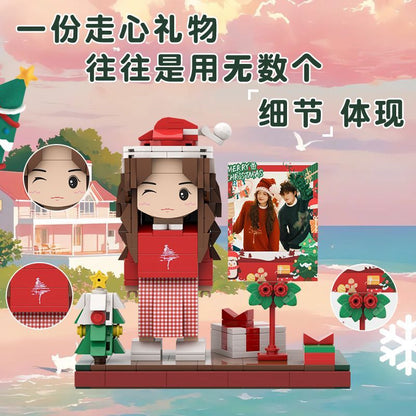 新款圣诞节照片定制积木人像生日礼物diy手工送男女朋友闺蜜新人